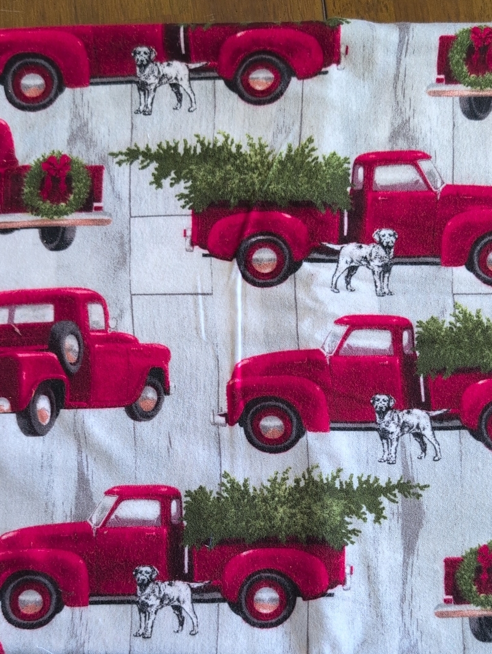 JoAnn Red Vintage Truck Holiday Fabric